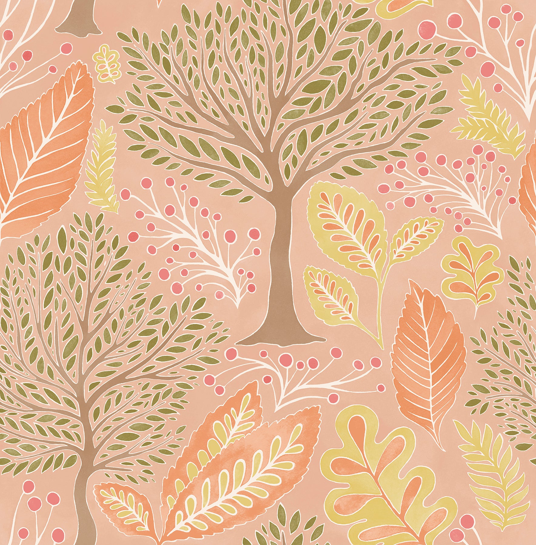 Advantage Kiah Blush Forest Wallpaper, 20.5-in by 33-ft