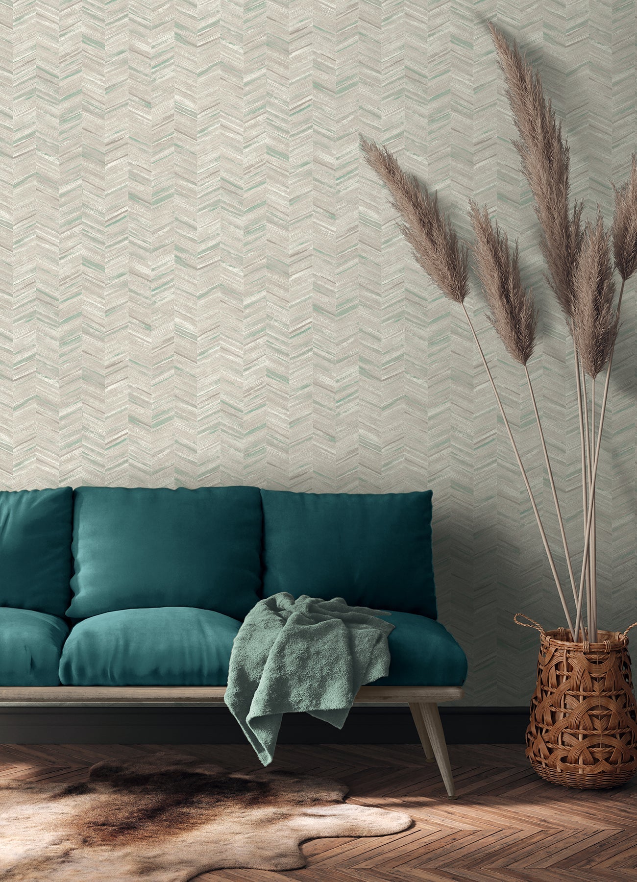 Advantage Tatlin Grey Chevron Wallpaper, 20.9-in by 33-ft