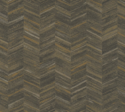 Advantage Tatlin Brown Chevron Wallpaper, 20.9-in by 33-ft