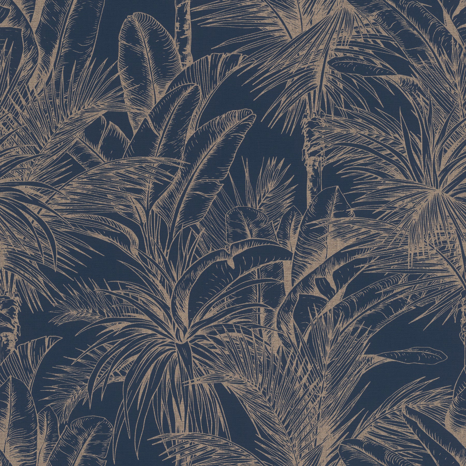 Advantage Serra Dark Blue Palm Wallpaper, 20.9-in by 33-ft