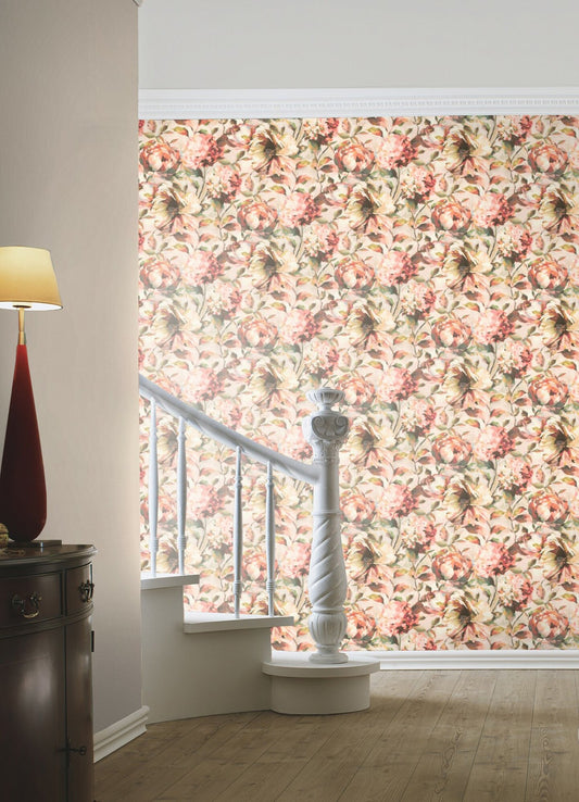 Advantage Attia Blush Floral Wallpaper, 20.9-in by 33-ft