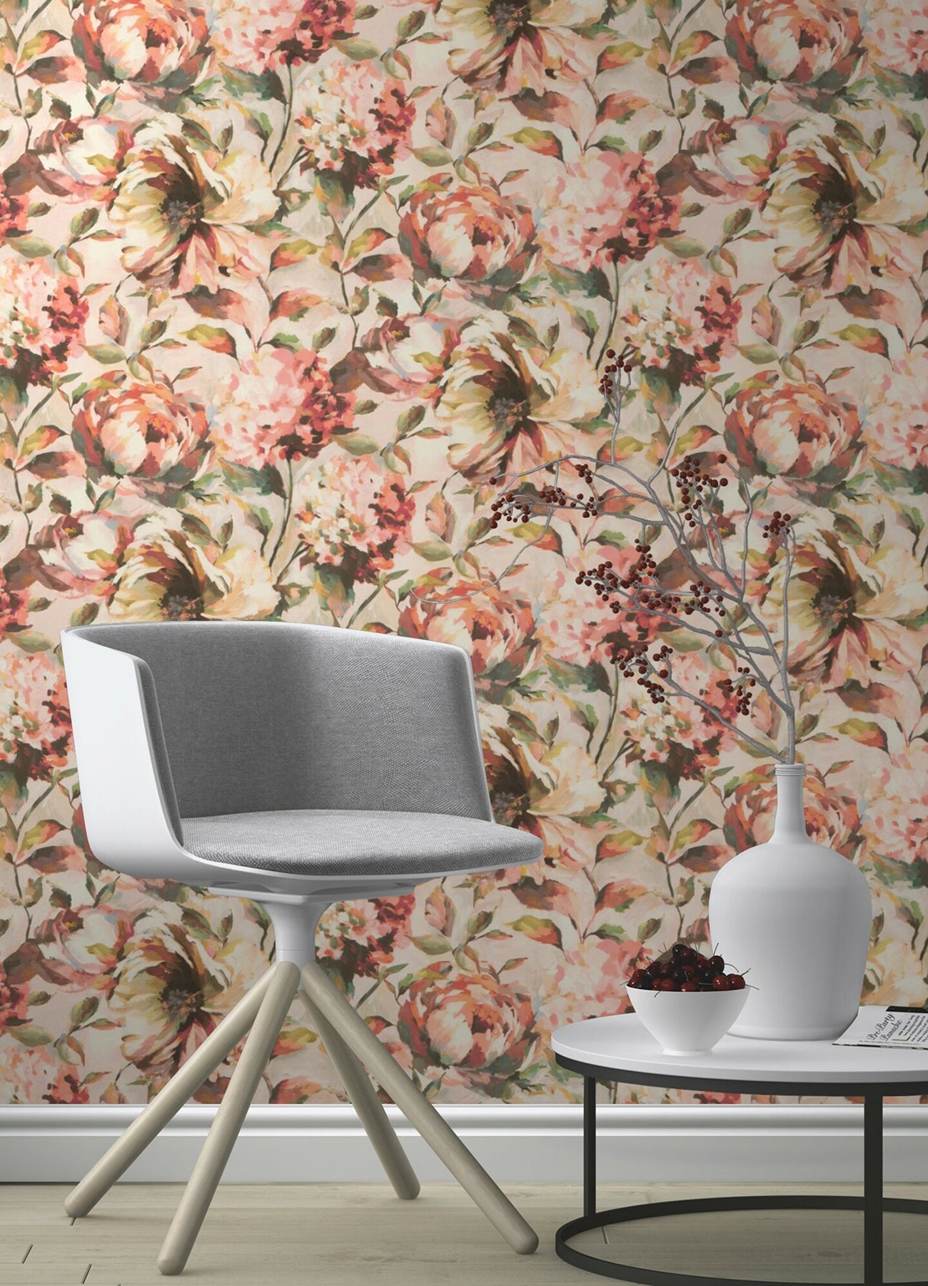 Advantage Attia Blush Floral Wallpaper, 20.9-in by 33-ft