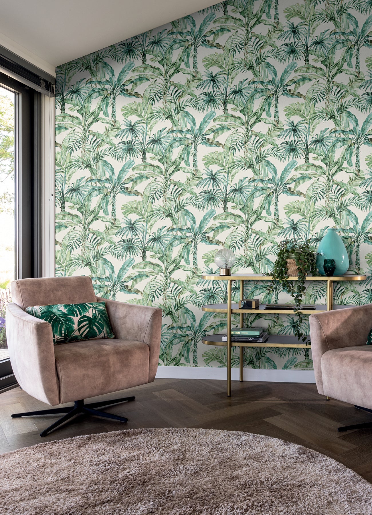 Advantage Calle White Tropical Wallpaper, 20.9-in by 33-ft