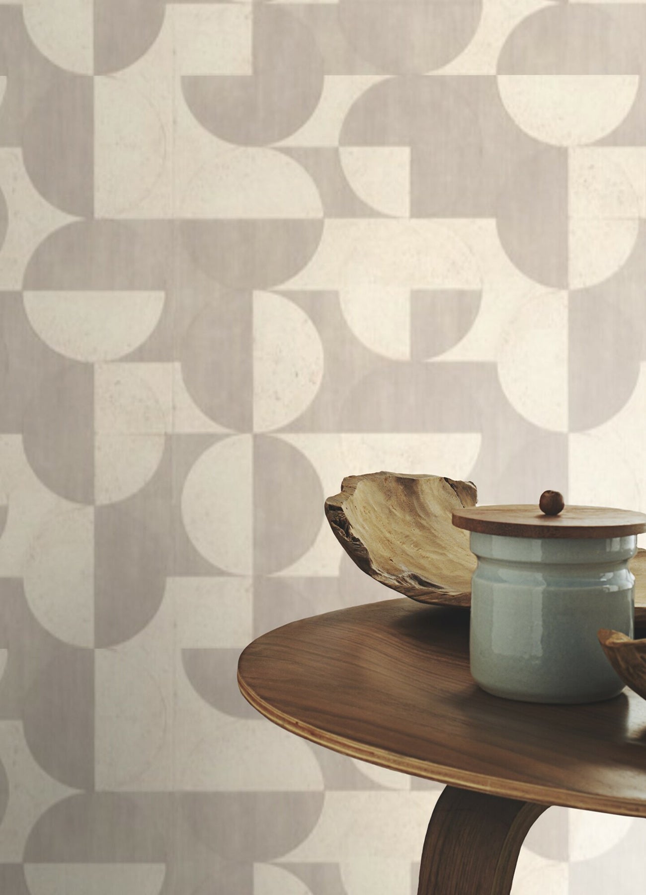 Advantage Barcelo Beige Circles Wallpaper, 20.9-in by 33-ft