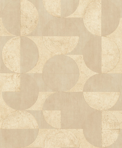 Advantage Barcelo Light Brown Circles Wallpaper, 20.9-in by 33-ft