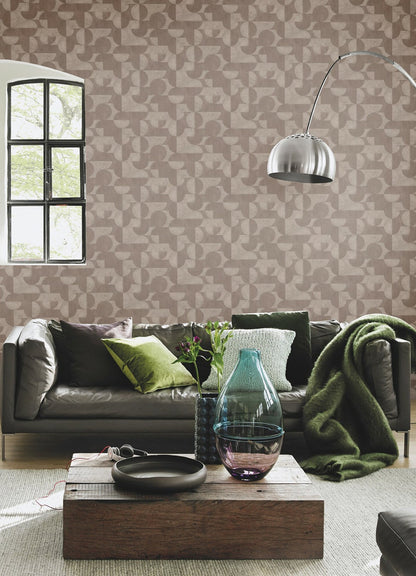 Advantage Barcelo Brown Circles Wallpaper, 20.9-in by 33-ft