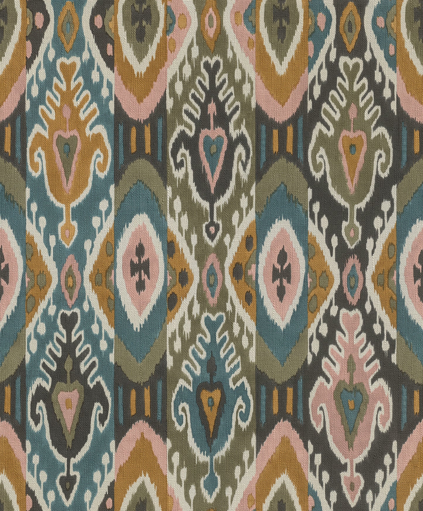 Advantage Villon Mustard Ikat Wallpaper, 20.9-in by 33-ft