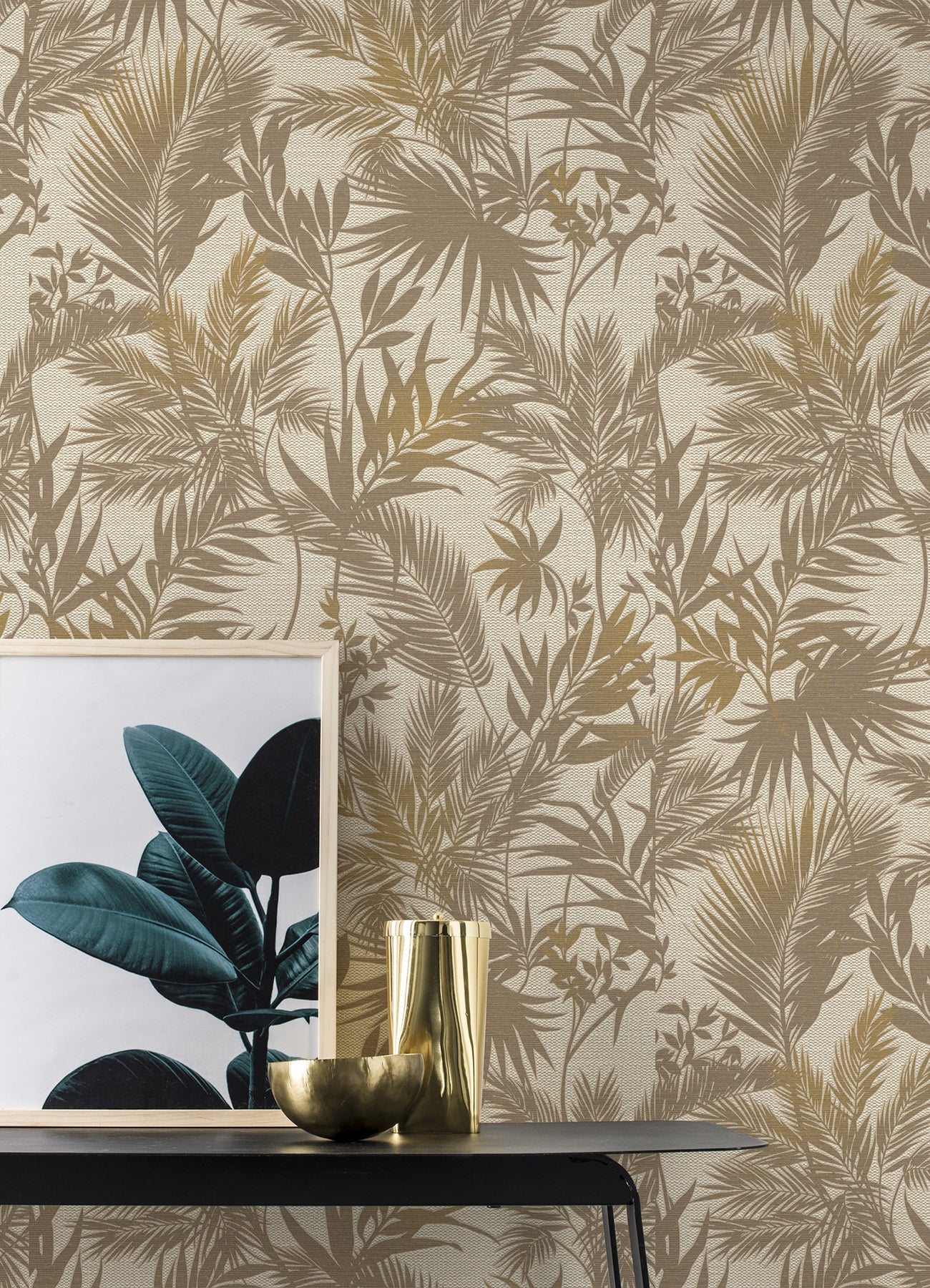 Advantage Saura Brown Frond Wallpaper, 20.9-in by 33-ft