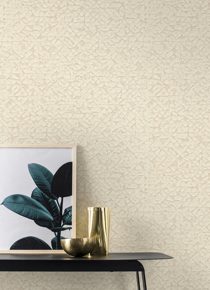 Advantage Arbus Cream Geo Wallpaper, 20.9-in by 33-ft