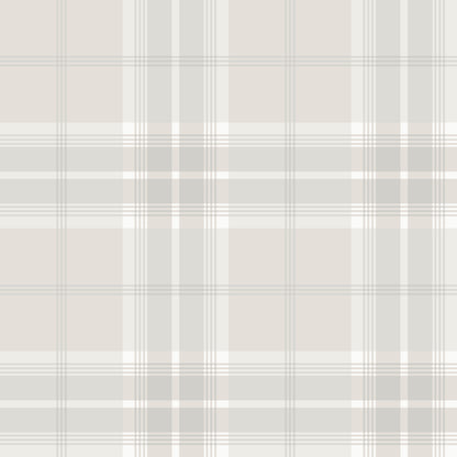 Advantage Sala White Plaid Wallpaper, 20.9-in by 33-ft