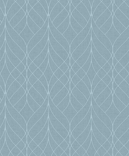 Advantage Hartley Blue Geo Wallpaper, 20.9-in by 33-ft