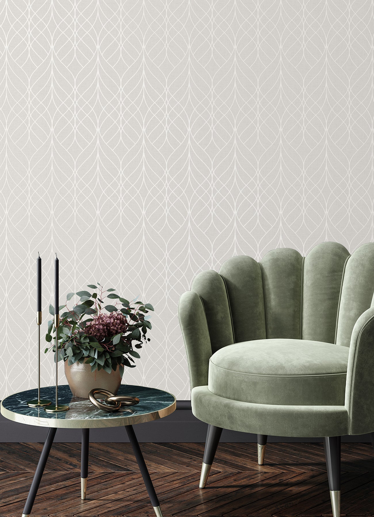 Advantage Hartley Mauve Geo Wallpaper, 20.9-in by 33-ft