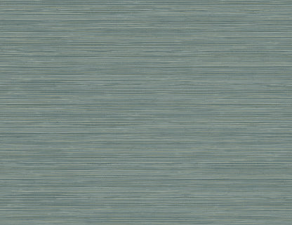 Warner Bondi Teal Grasscloth Texture Wallpaper, 27-in by 27-ft