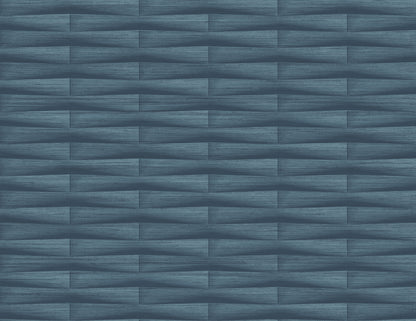 A-Street Prints Gator Blue Geometric Stripe Wallpaper, 27-in by 27-ft