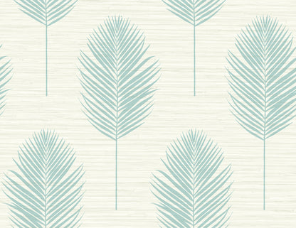 A-Street Prints Bali Aqua Fern Wallpaper, 27-in by 27-ft