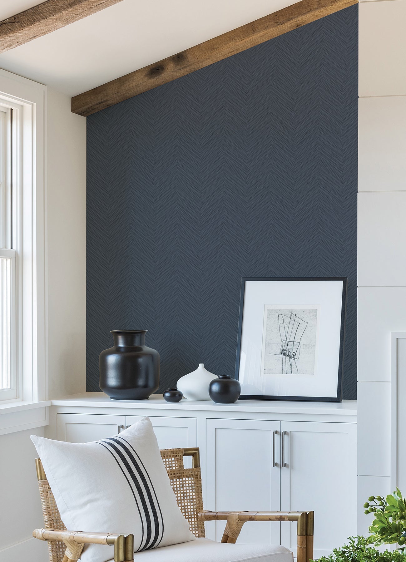 A-Street Prints Apex Blue Weave Wallpaper, 27-in by 27-ft