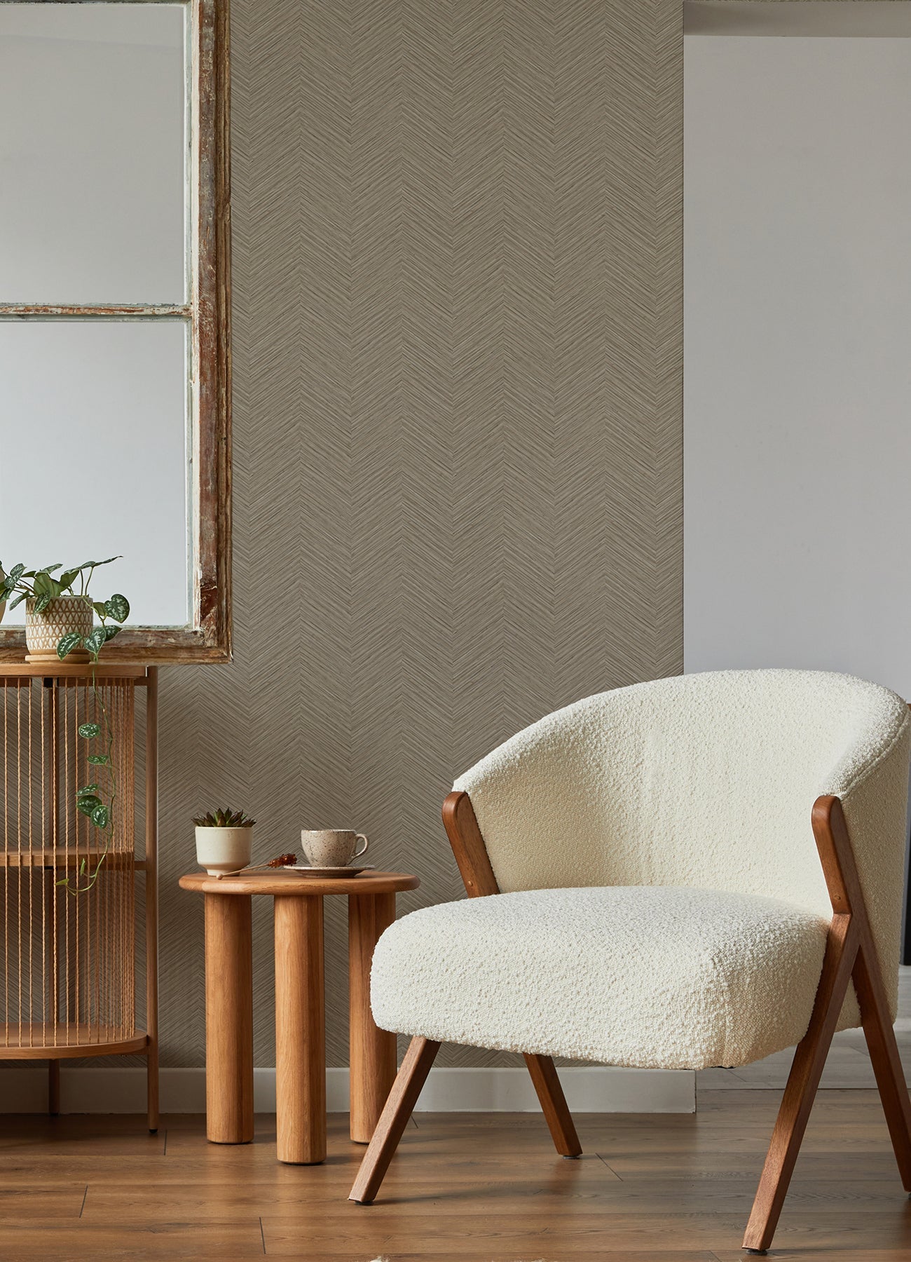 A-Street Prints Apex Light Brown Weave Wallpaper, 27-in by 27-ft