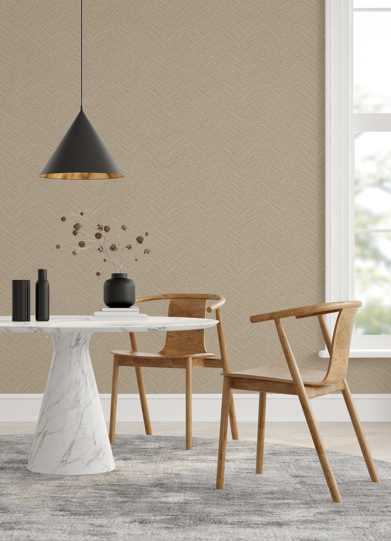 A-Street Prints Apex Beige Weave Wallpaper, 27-in by 27-ft