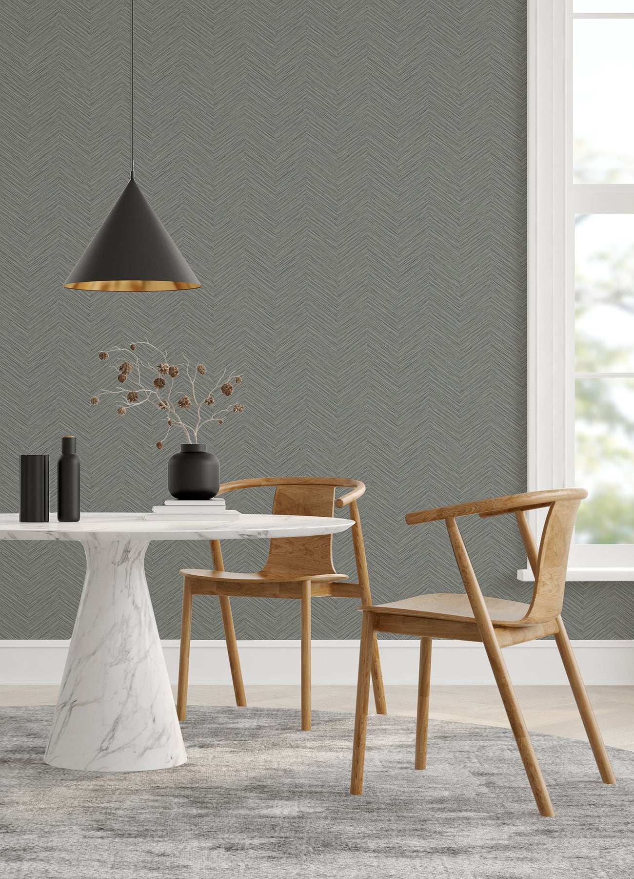 A-Street Prints Apex Grey Weave Wallpaper, 27-in by 27-ft