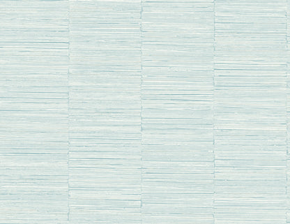 A-Street Prints Jenga Aqua Striped Column Wallpaper, 27-in by 27-ft