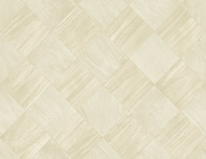 A-Street Prints Thriller Cream Wood Tile Wallpaper, 27-in by 27-ft