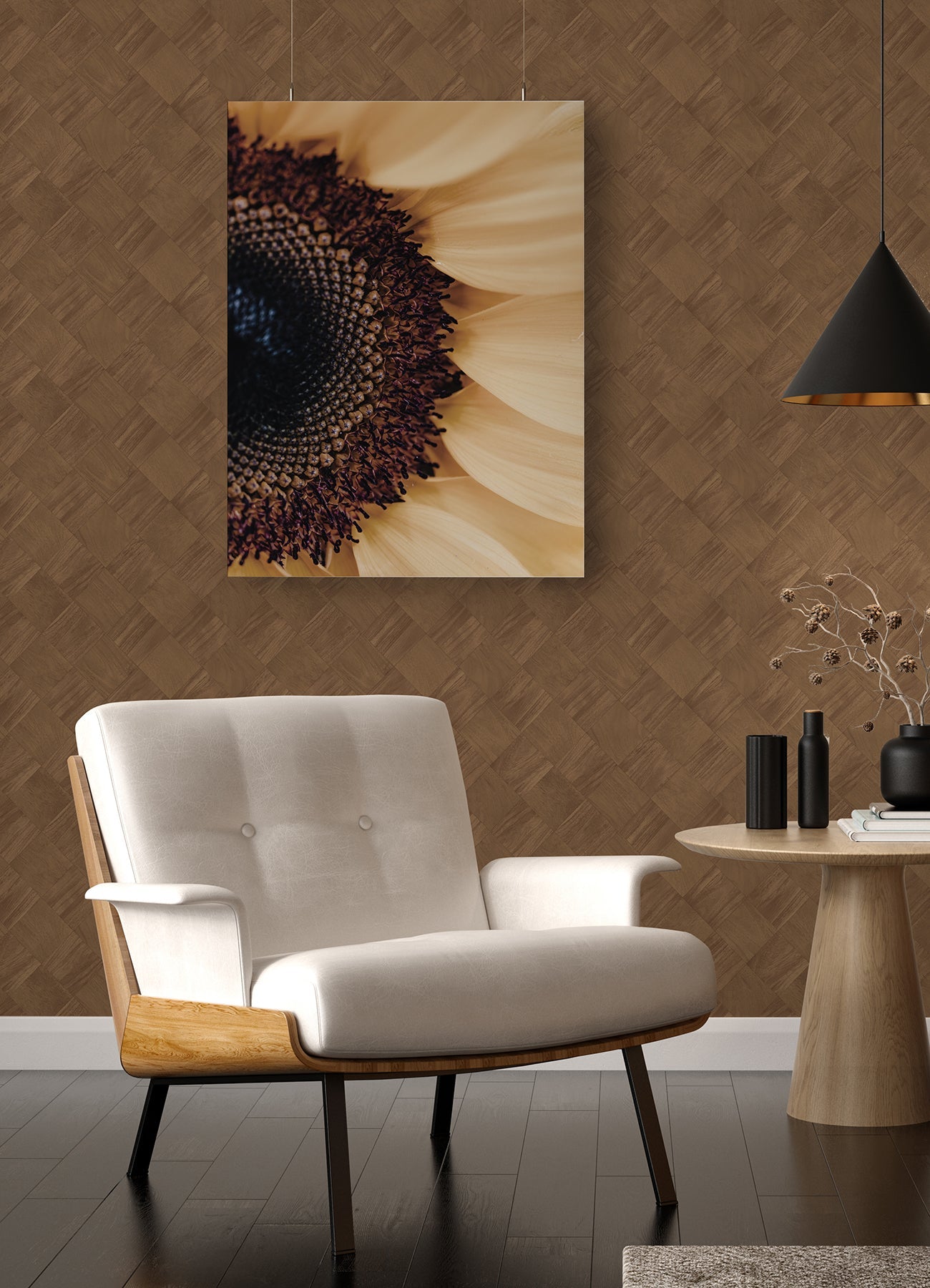 A-Street Prints Thriller Chestnut Wood Tile Wallpaper, 27-in by 27-ft