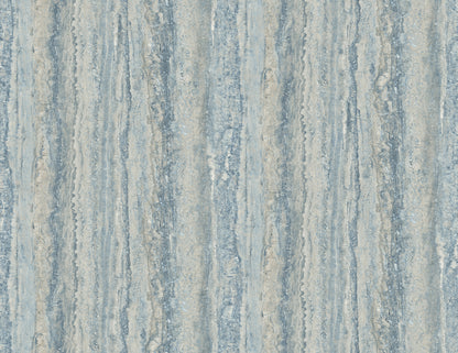 A-Street Prints Hilton Blue Marbled Paper Wallpaper, 27-in by 27-ft