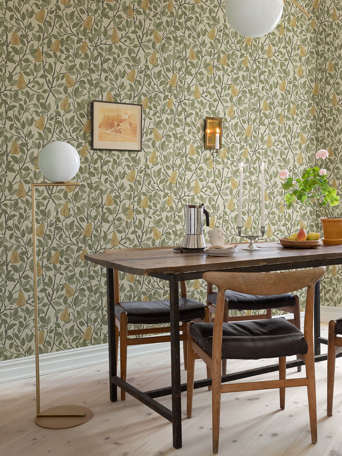 A-Street Prints Pirum Yellow Pear Wallpaper, 20.9-in by 33-ft