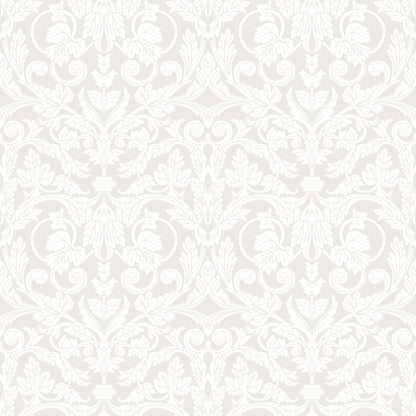 A-Street Prints Rosali Cream Scroll Damask Wallpaper, 20.9-in by 33-ft