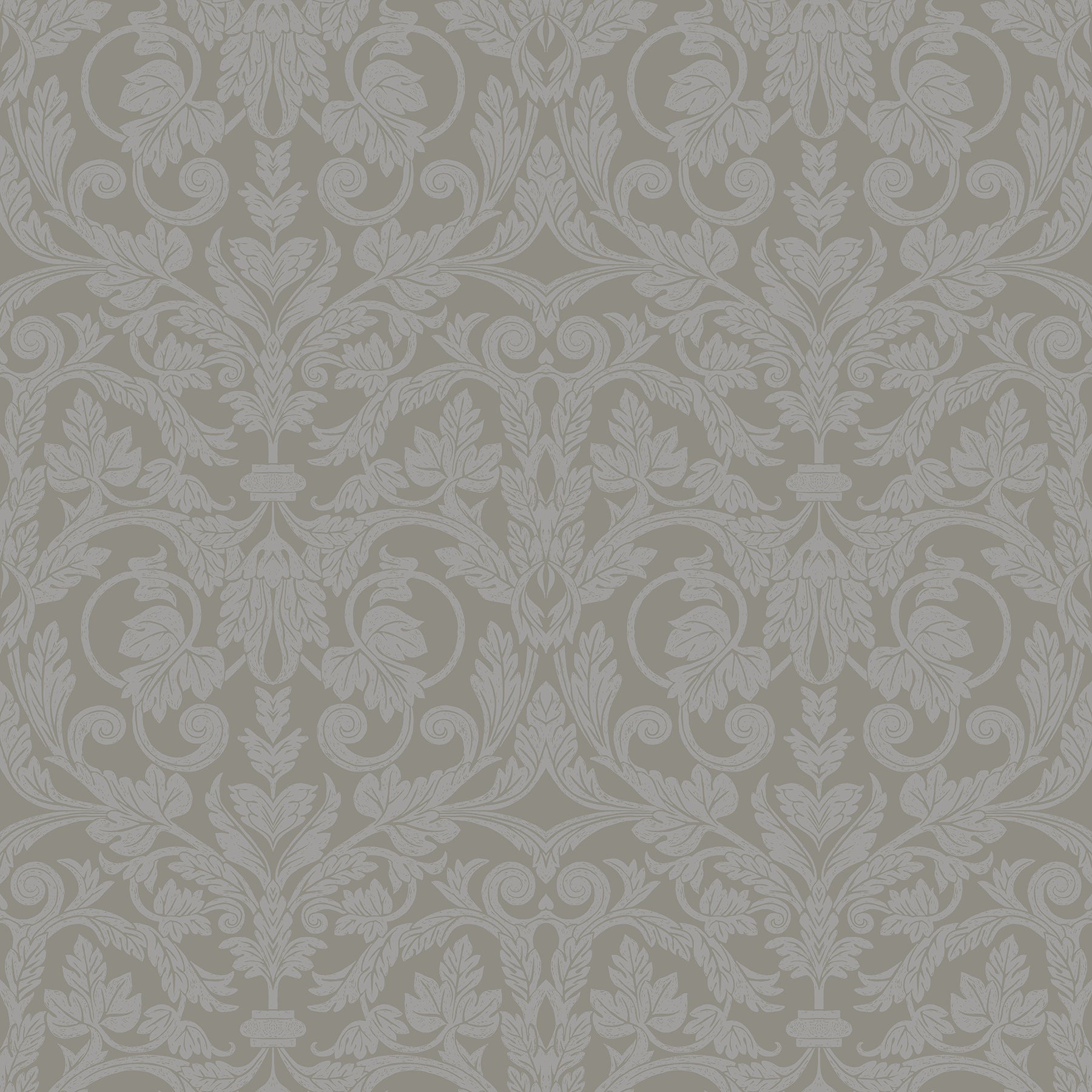 A-Street Prints Rosali Grey Scroll Damask Wallpaper, 20.9-in by 33-ft