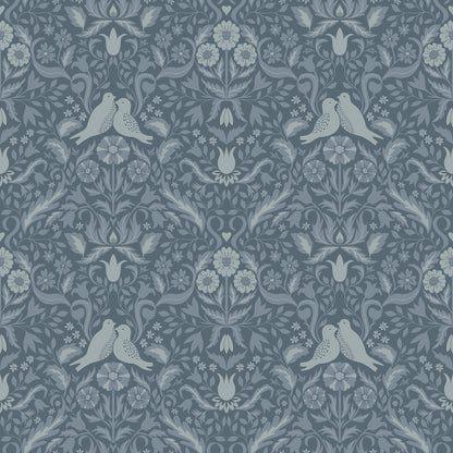 A-Street Prints Niki Blue Country Kitsch Wallpaper, 20.9-in by 33-ft