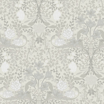 A-Street Prints Froso Light Grey Garden Damask Wallpaper, 20.9-in by 33-ft