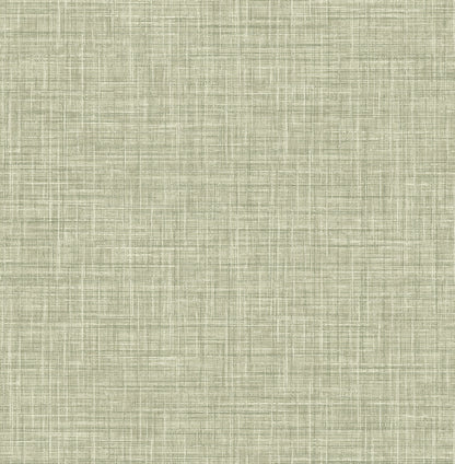 A-Street Prints Tuckernuck Green Linen Wallpaper, 20.5-in by 33-ft