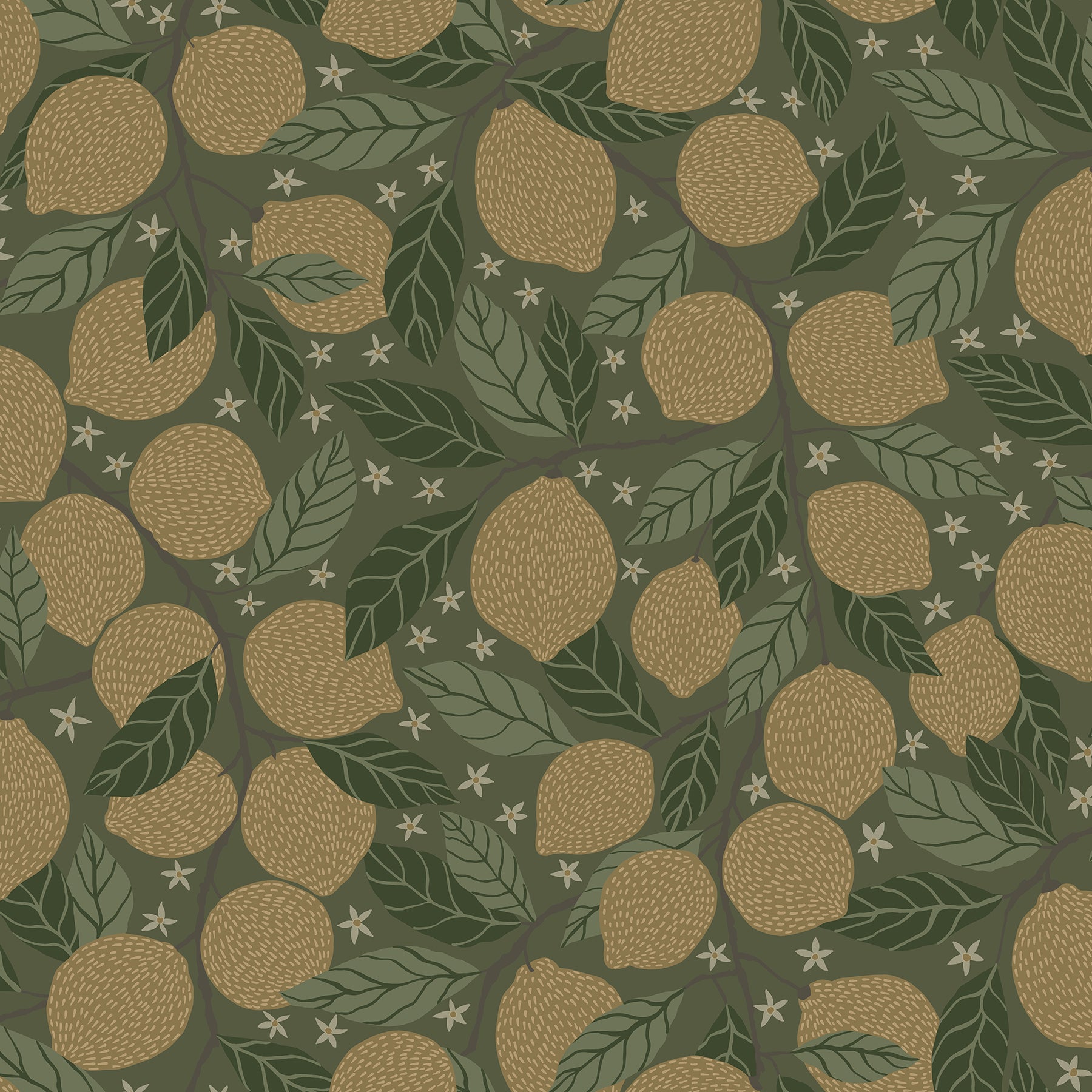 A-Street Prints Lemona Green Fruit Tree Wallpaper, 20.9-in by 33-ft