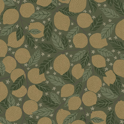 A-Street Prints Lemona Green Fruit Tree Wallpaper, 20.9-in by 33-ft