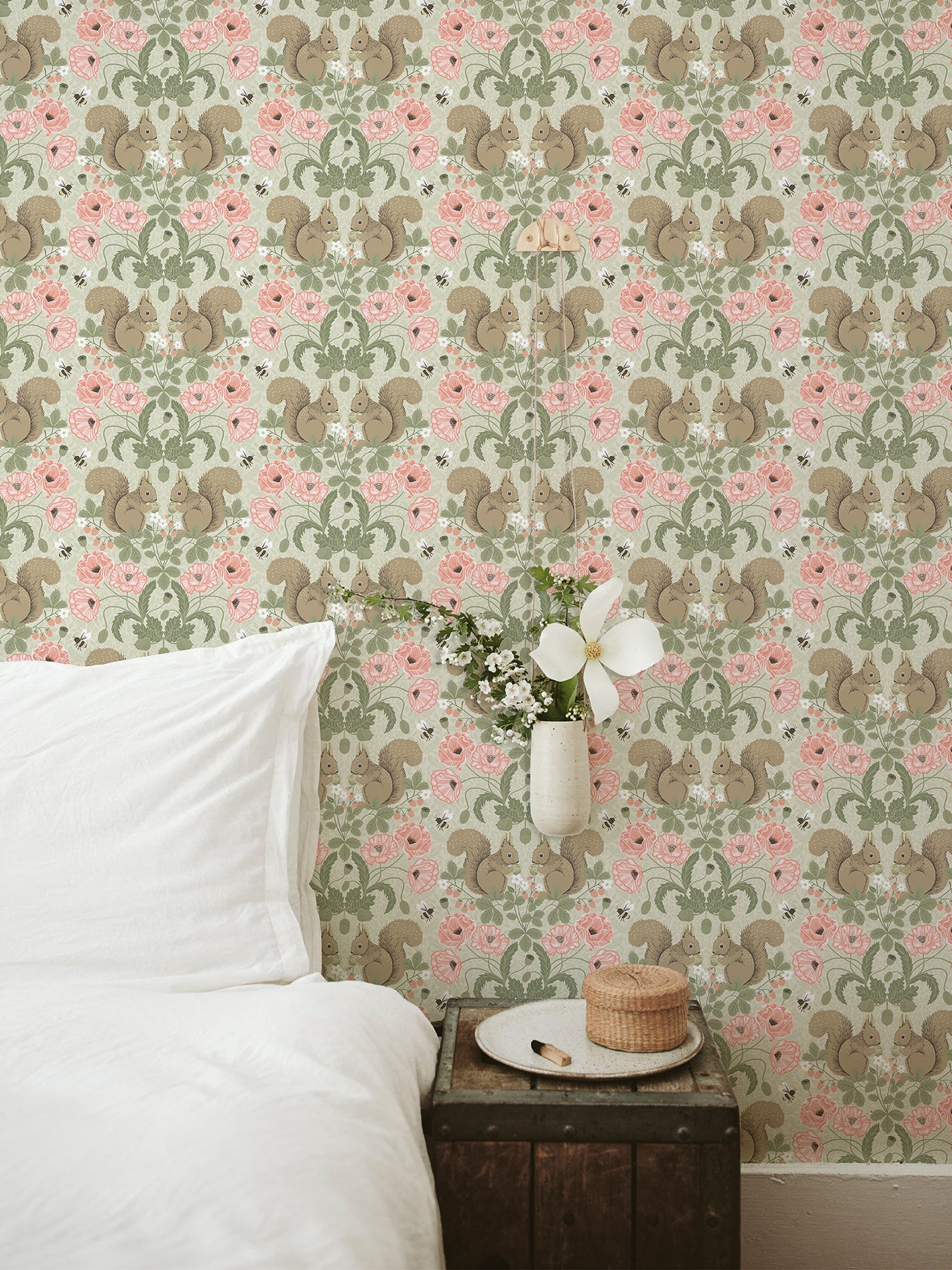 A-Street Prints Kurre Pink Woodland Damask Wallpaper, 20.9-in by 33-ft