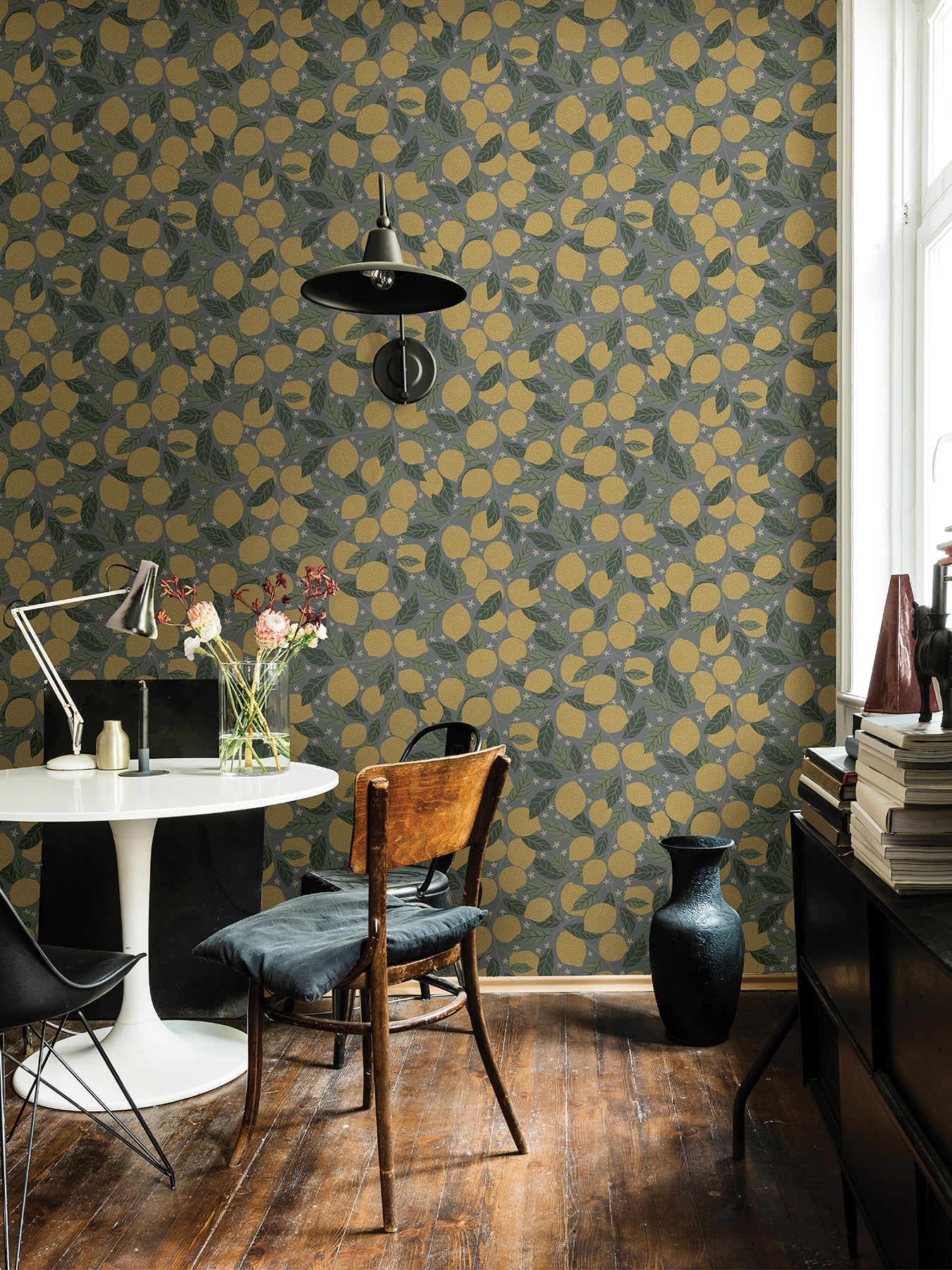 A-Street Prints Lemona Blue Fruit Tree Wallpaper, 20.9-in by 33-ft