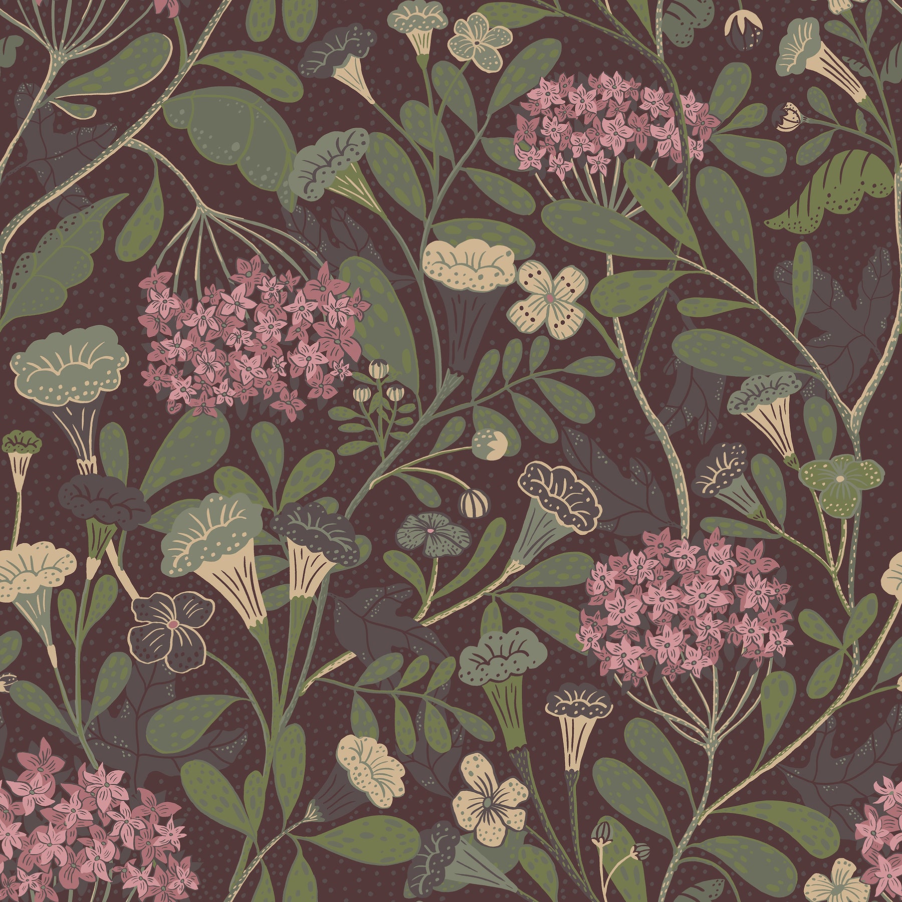 A-Street Prints Hybbe Purple Garden Wallpaper, 20.9-in by 33-ft