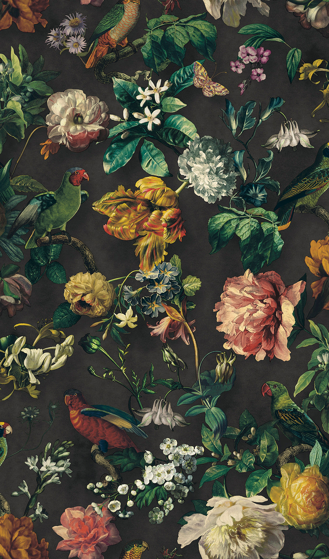 Eijffinger Claude Black Floral Wallpaper, 20.5-in by 33-ft