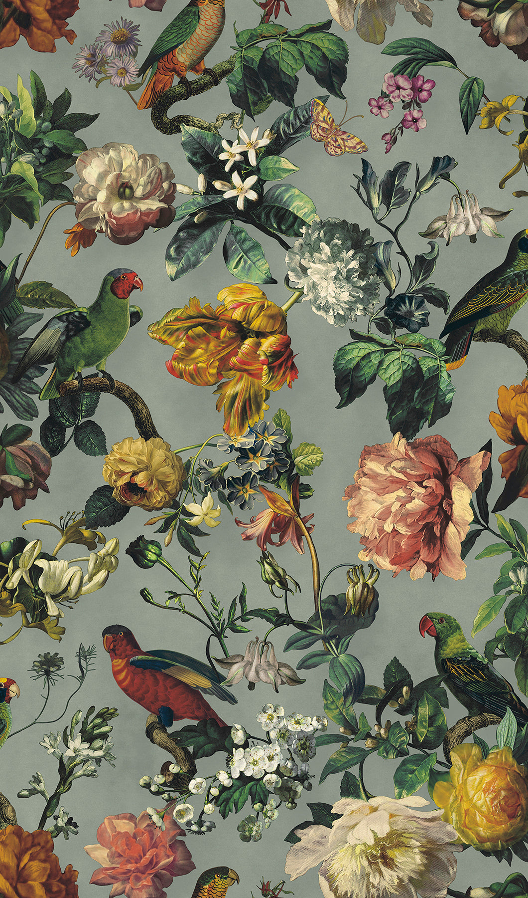 Eijffinger Claude Sage Floral Wallpaper, 20.5-in by 33-ft