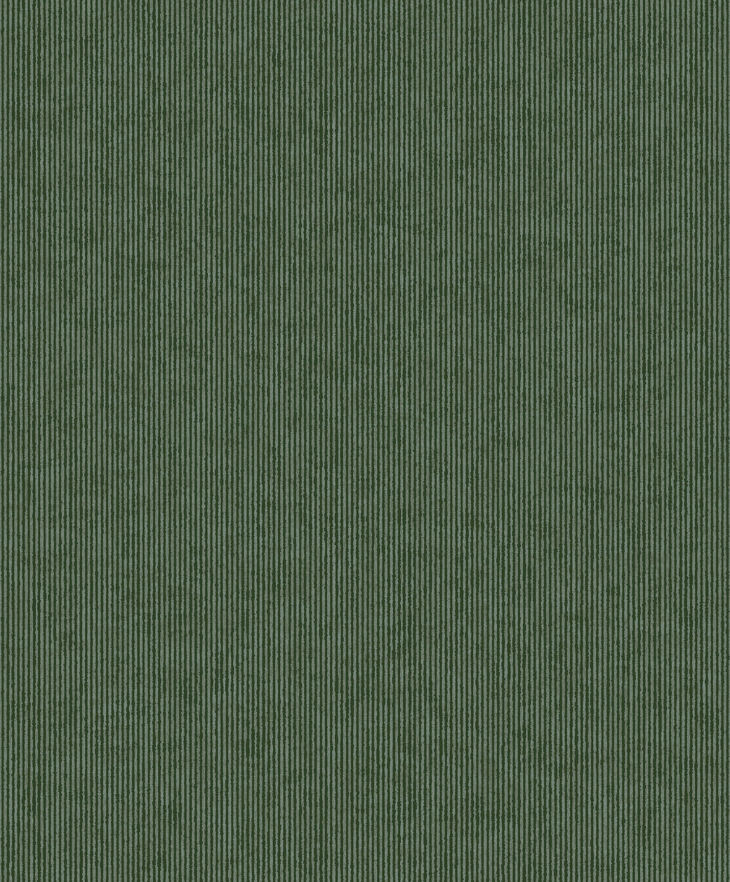 Eijffinger Leonardo Dark Green Flock Stripe Wallpaper, 20.5-in by 33-ft