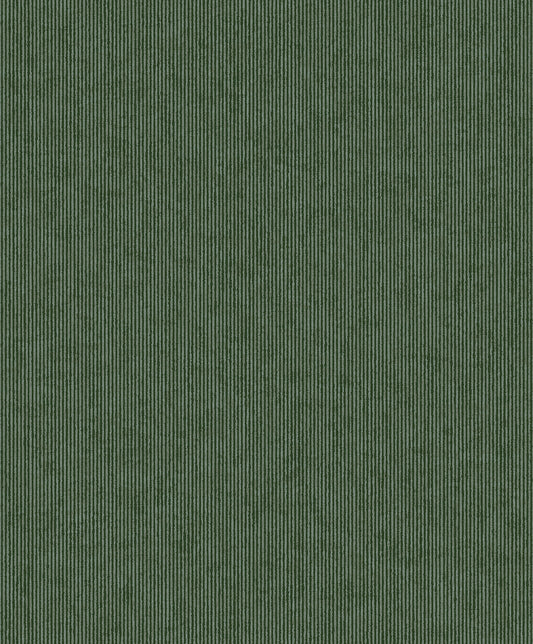 Eijffinger Leonardo Dark Green Flock Stripe Wallpaper, 20.5-in by 33-ft