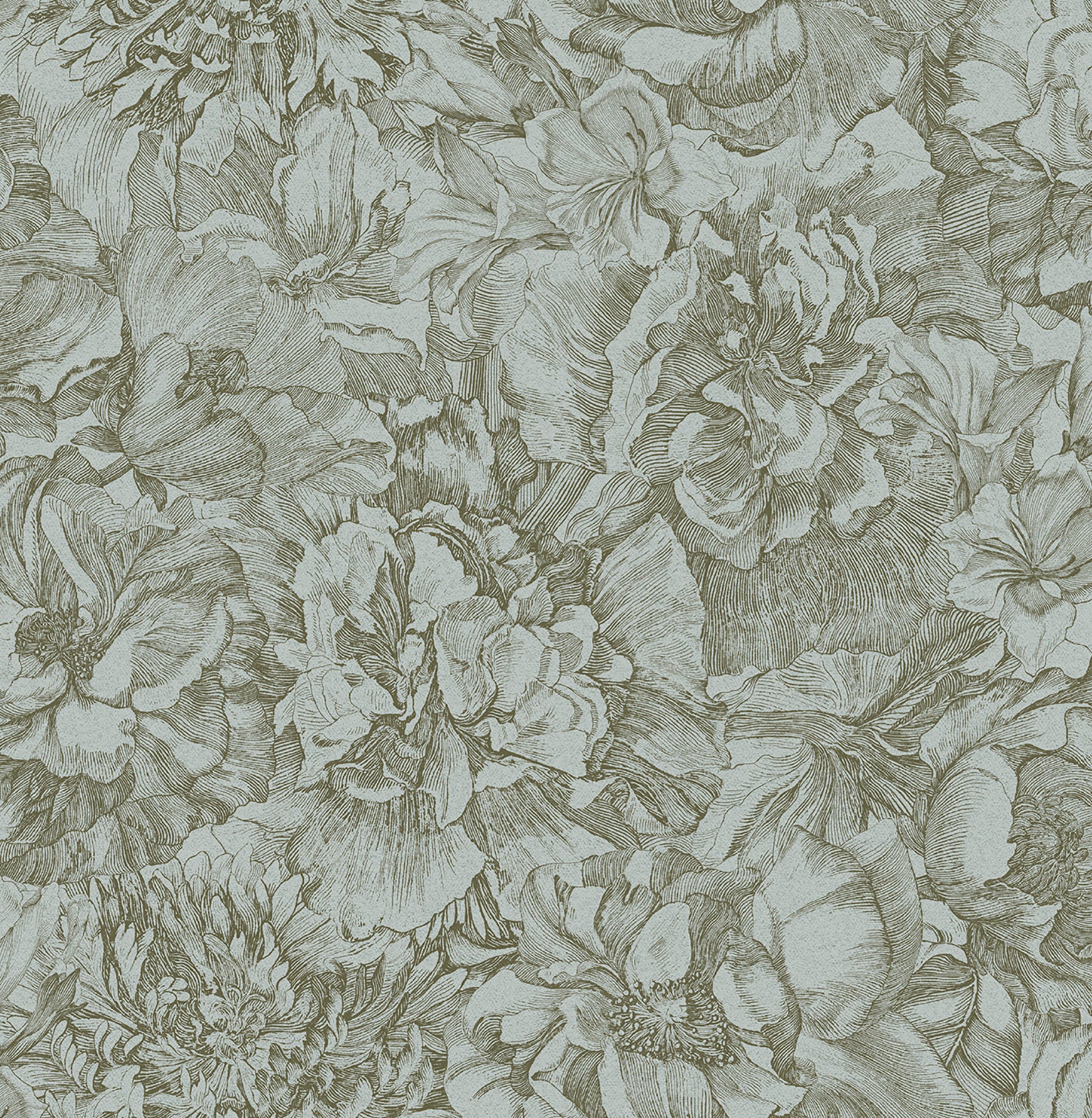 Eijffinger Auguste Sage Floral Wallpaper, 20.5-in by 33-ft