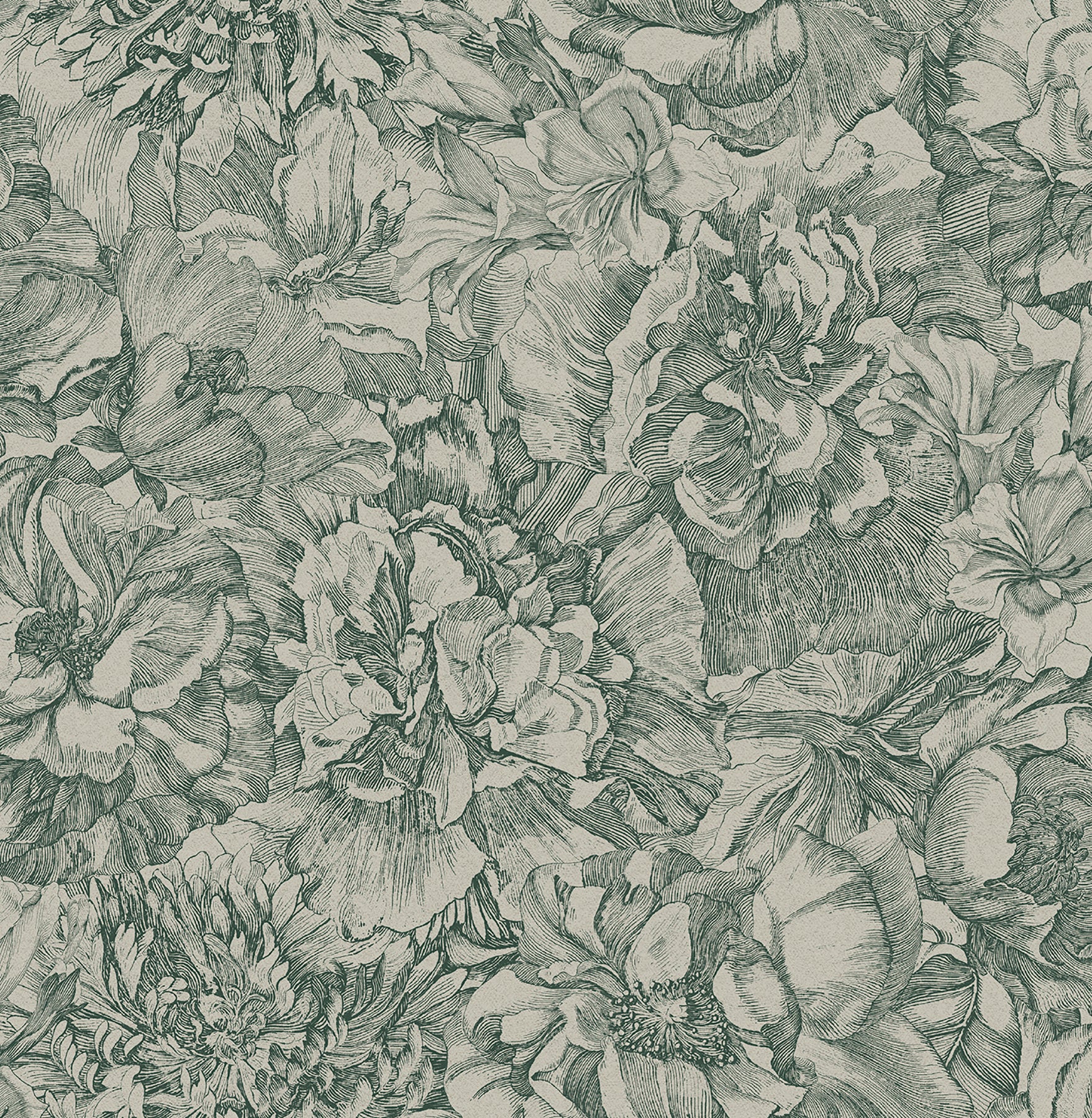 Eijffinger Auguste Green Floral Wallpaper, 20.5-in by 33-ft