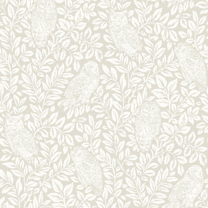 Chesapeake Parliament Cream Owl Wallpaper, 20.5-in by 33-ft