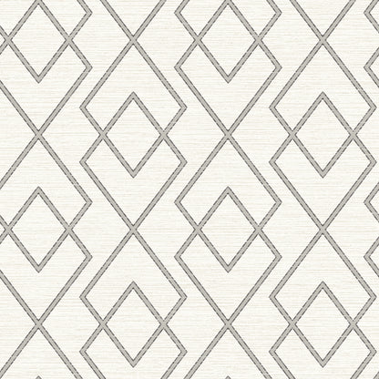 Chesapeake Blaze Cream Trellis Wallpaper, 20.5-in by 33-ft