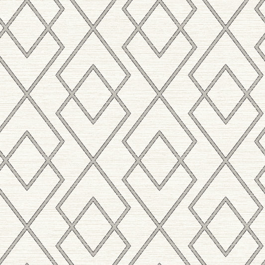 Chesapeake Blaze Cream Trellis Wallpaper, 20.5-in by 33-ft