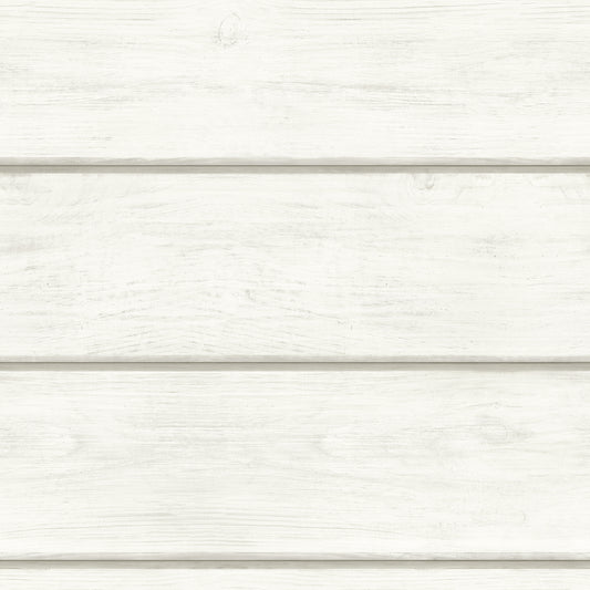 Chesapeake Cassidy Off White Wood Planks Wallpaper, 20.5-in by 33-ft