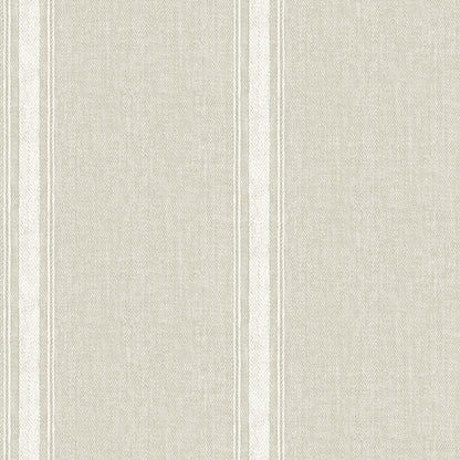 Chesapeake Linette Light Grey Fabric Stripe Wallpaper, 20.5-in by 33-ft