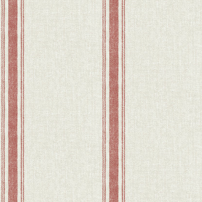 Chesapeake Linette Burnt Sienna Fabric Stripe Wallpaper, 20.5-in by 33-ft